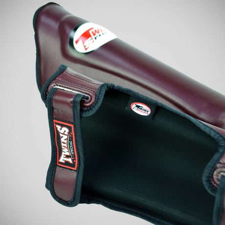 Twins SGS10 Double Padded Shin Pads Maroon/Black