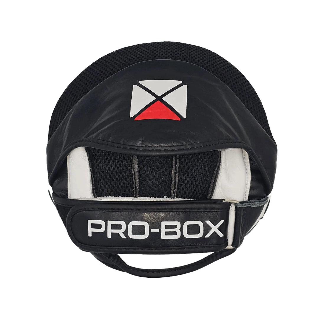 Pro-Box Round Leather Hook & Jab Pads Black/White