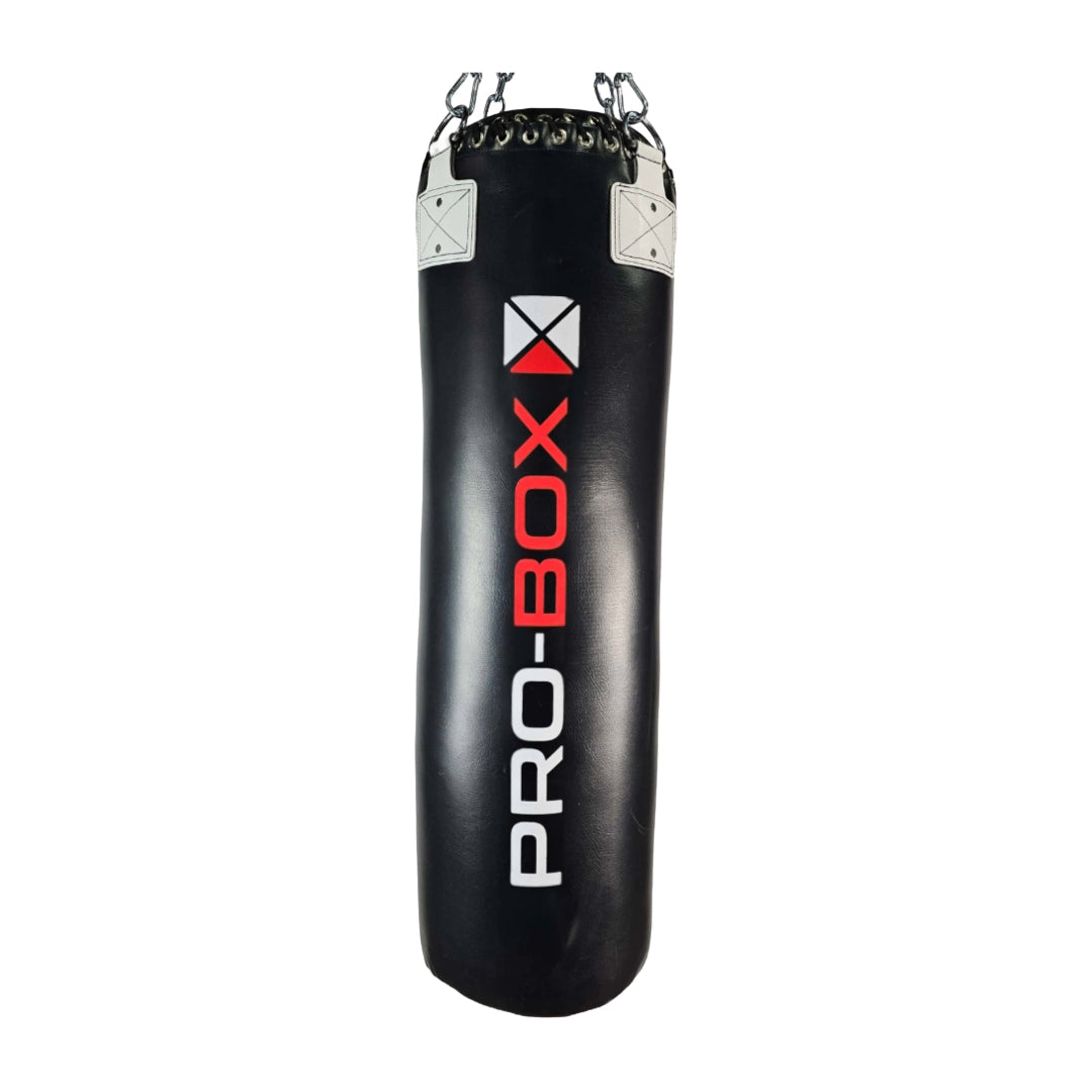 Pro-Box Champ Leather Hybrid 4ft Straight Punch Bag Black/White