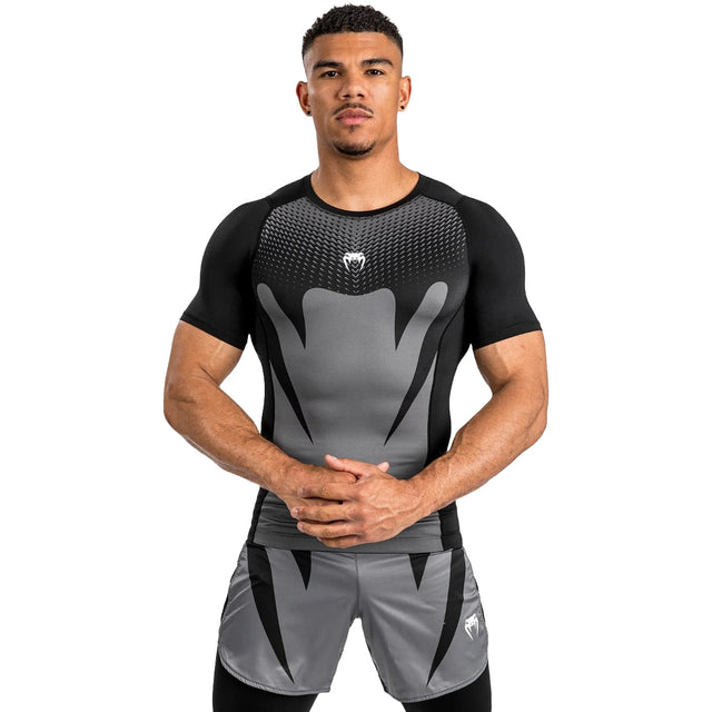 Venum Attack Short Sleeve Rash Guard Black/Grey