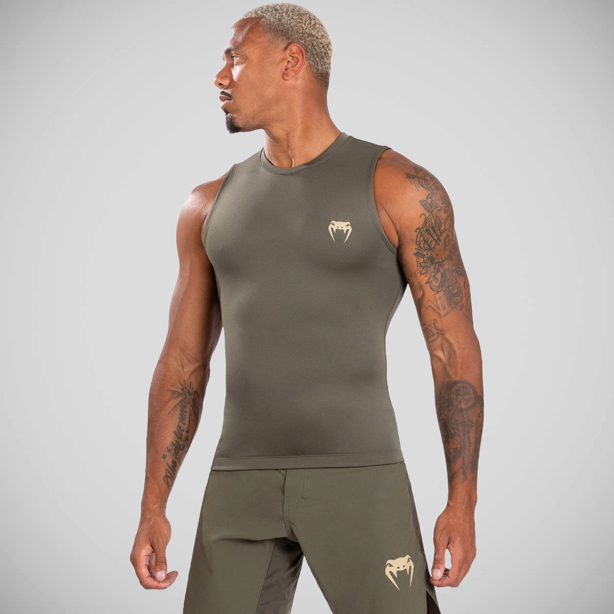 Venum Contender Sleeveless Rash Guard Khaki