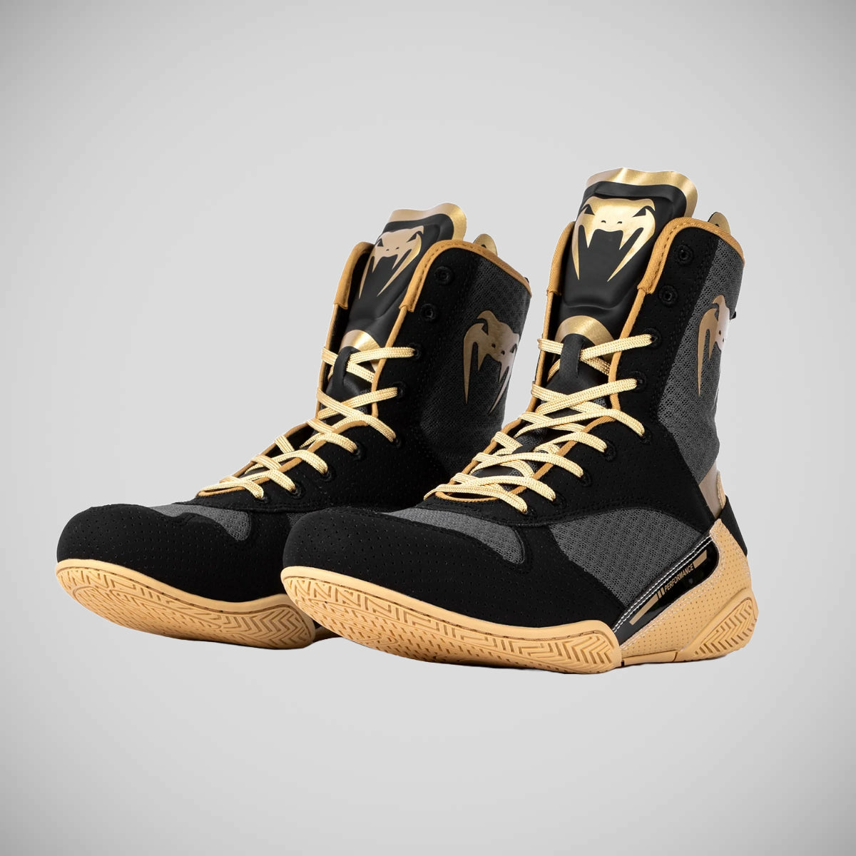 Venum Elite Boxing Shoes Black/Beige from Made4Fighters