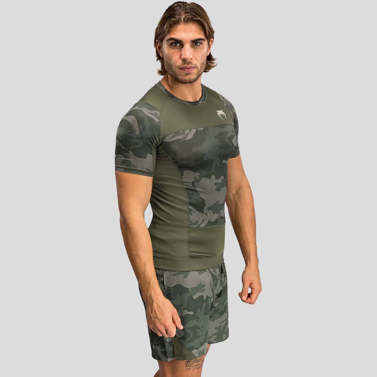 Venum G-Fit Air Short Sleeve Rash Guard Army Camo from Made4Fighters