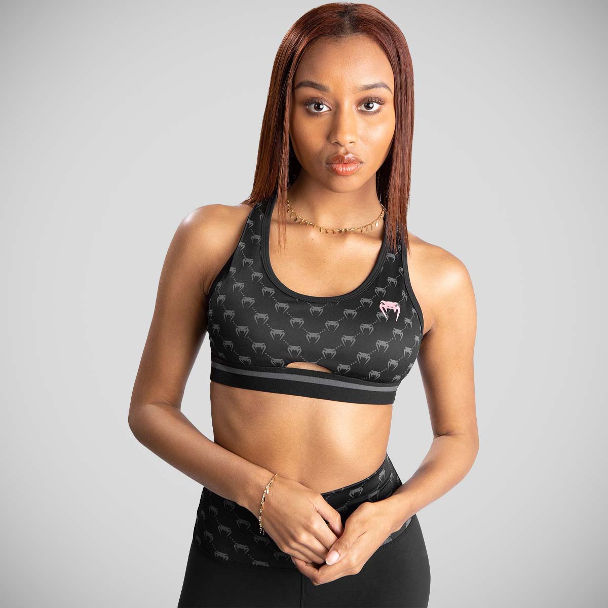 Gold Venum Monogram Sports Bra Black/Pink