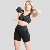 Altın Venum Monogram Kadın Sıkıştırma Şortları Siyah/Pembe