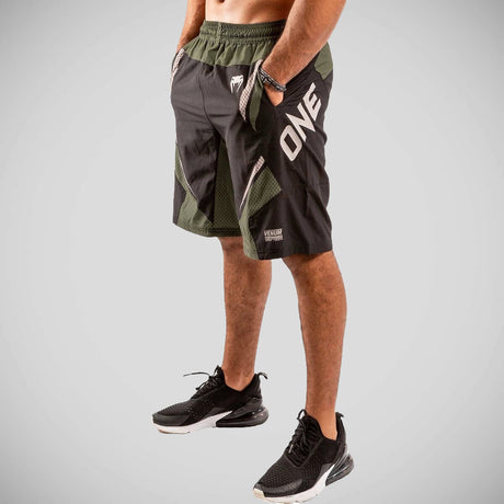 Venum One FC Impact Training Shorts Black/Khaki