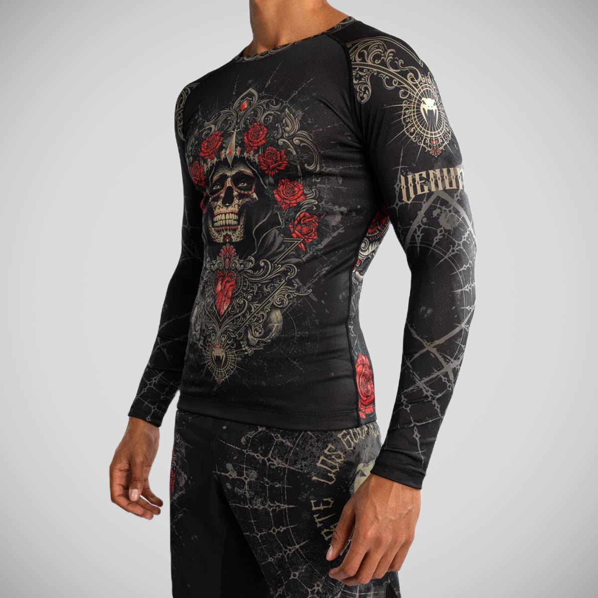 Venum Santa Muerte 5.0 Long Sleeve Rash Guard Black/Gold