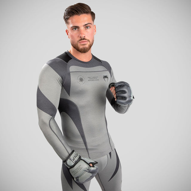 Venum Stone Long Sleeve Rash Guard Green