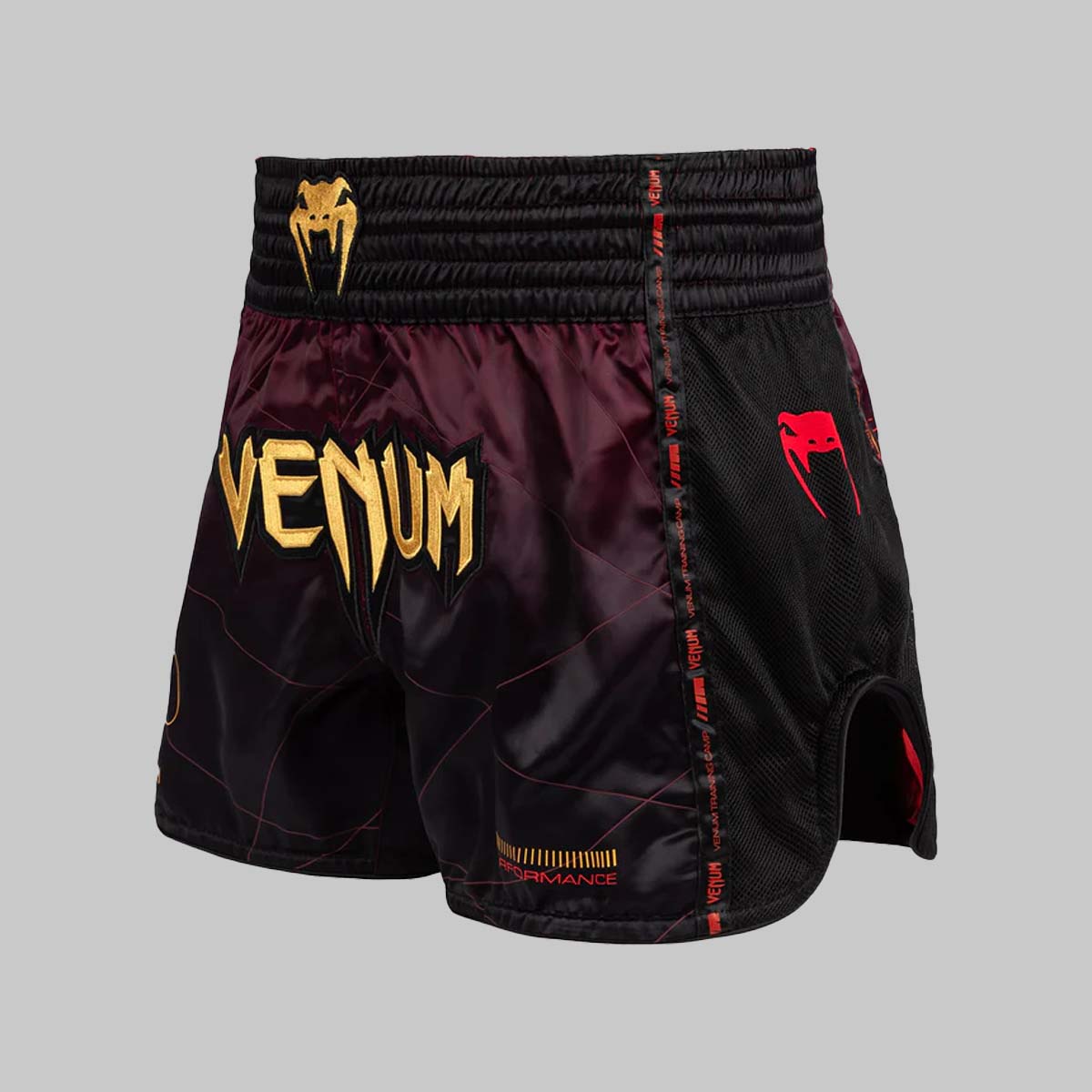 Venum Tactical XT Muay Thai Shorts Black/Burgundy/Gold
