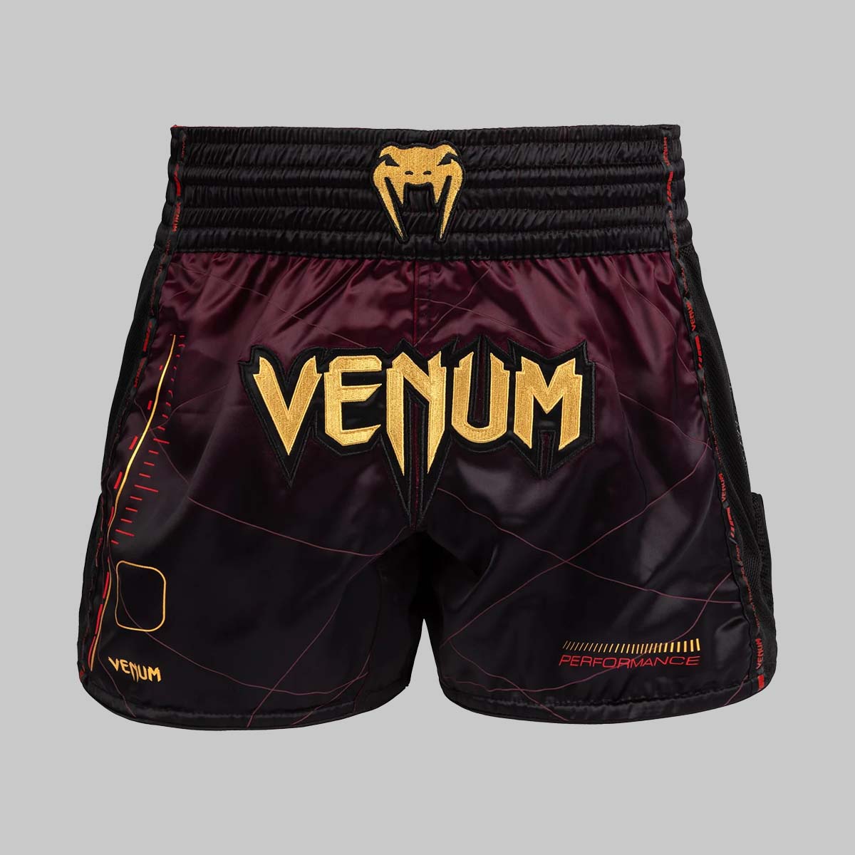 Venum Tactical XT Muay Thai Shorts Black/Burgundy/Gold
