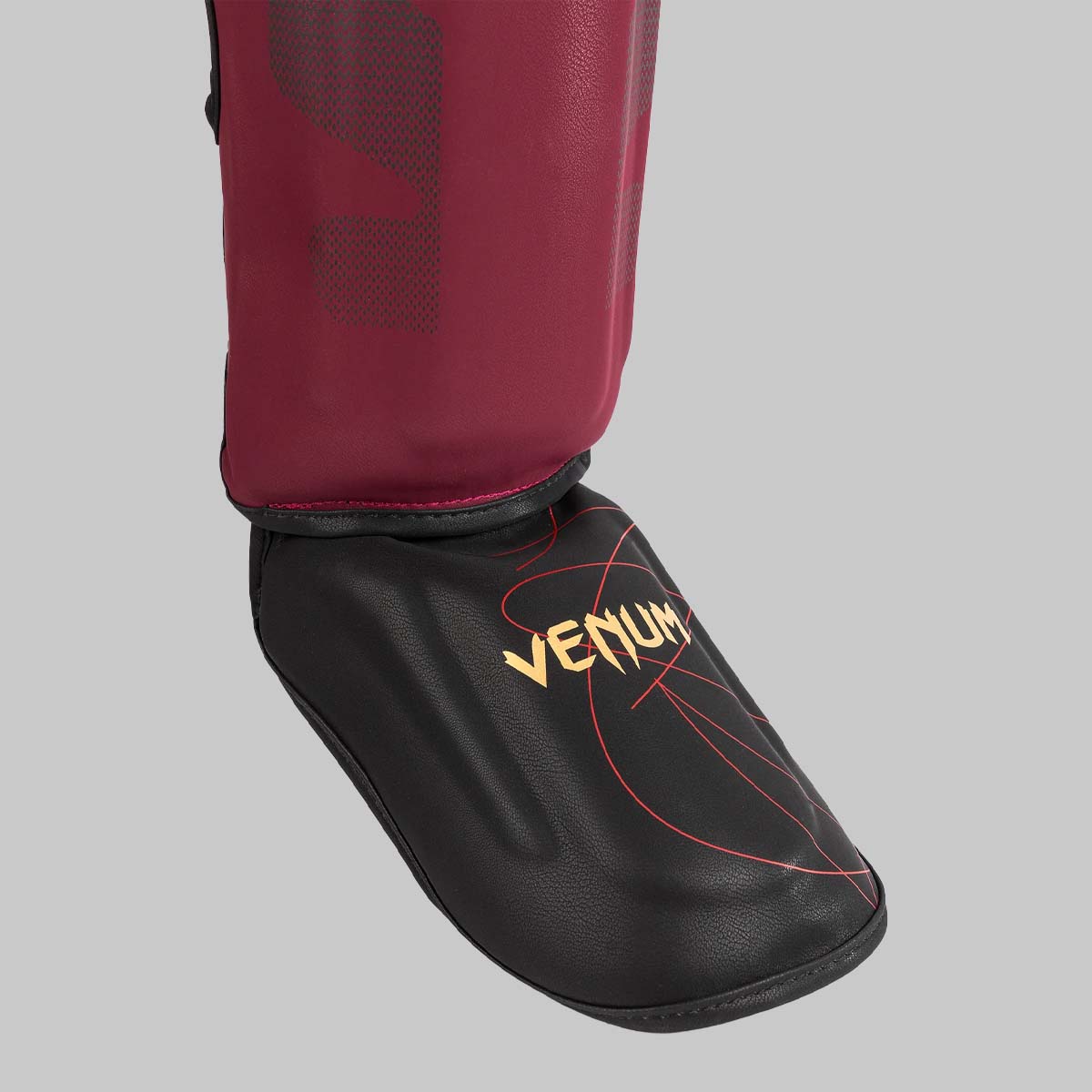 Venum Tactical XT Shin Guards Black/Burgundy/Gold