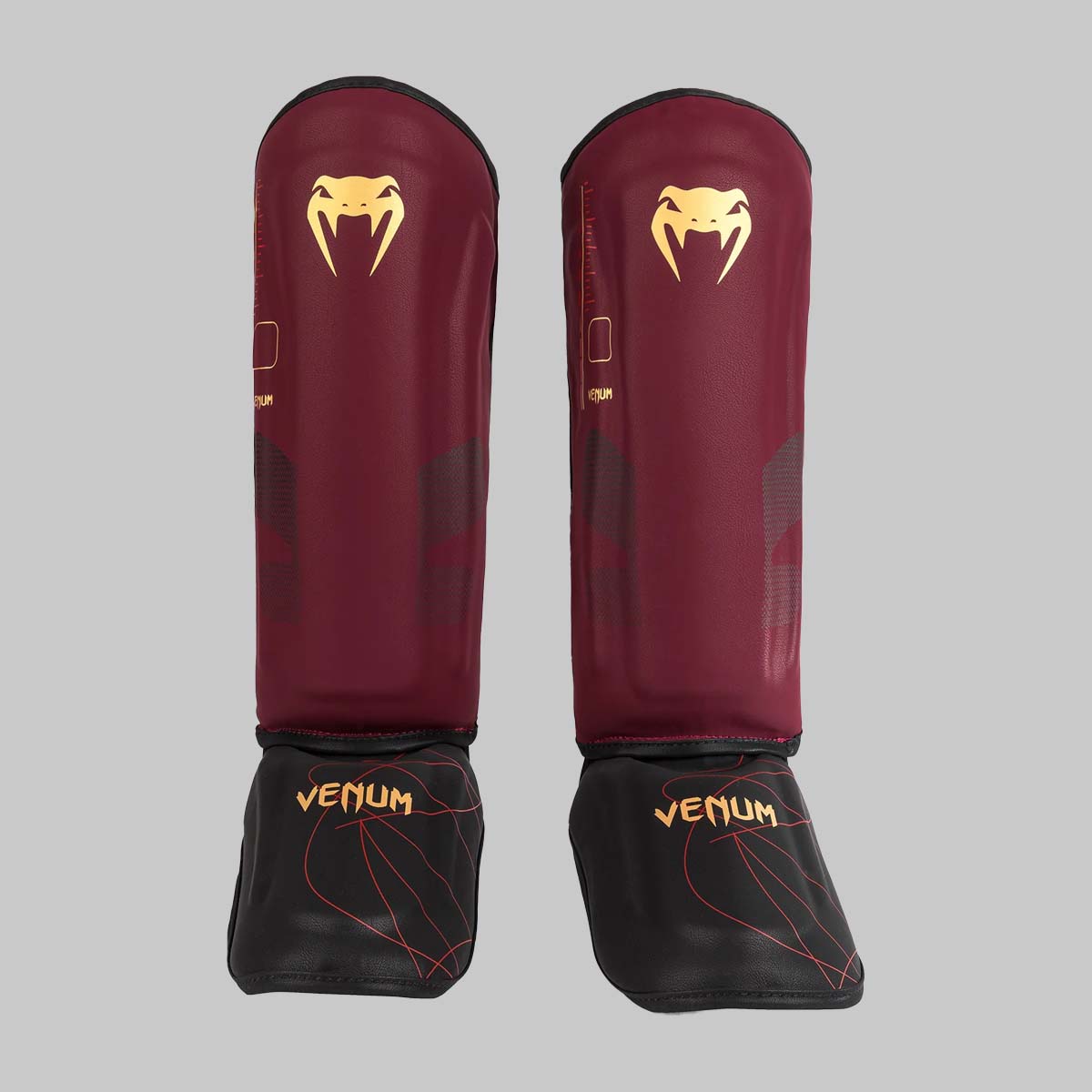 Venum Tactical XT Shin Guards Black/Burgundy/Gold