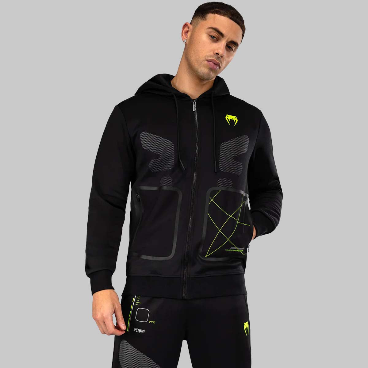 Venum Training Camp 4.0 Hoodie Black/Neo Green