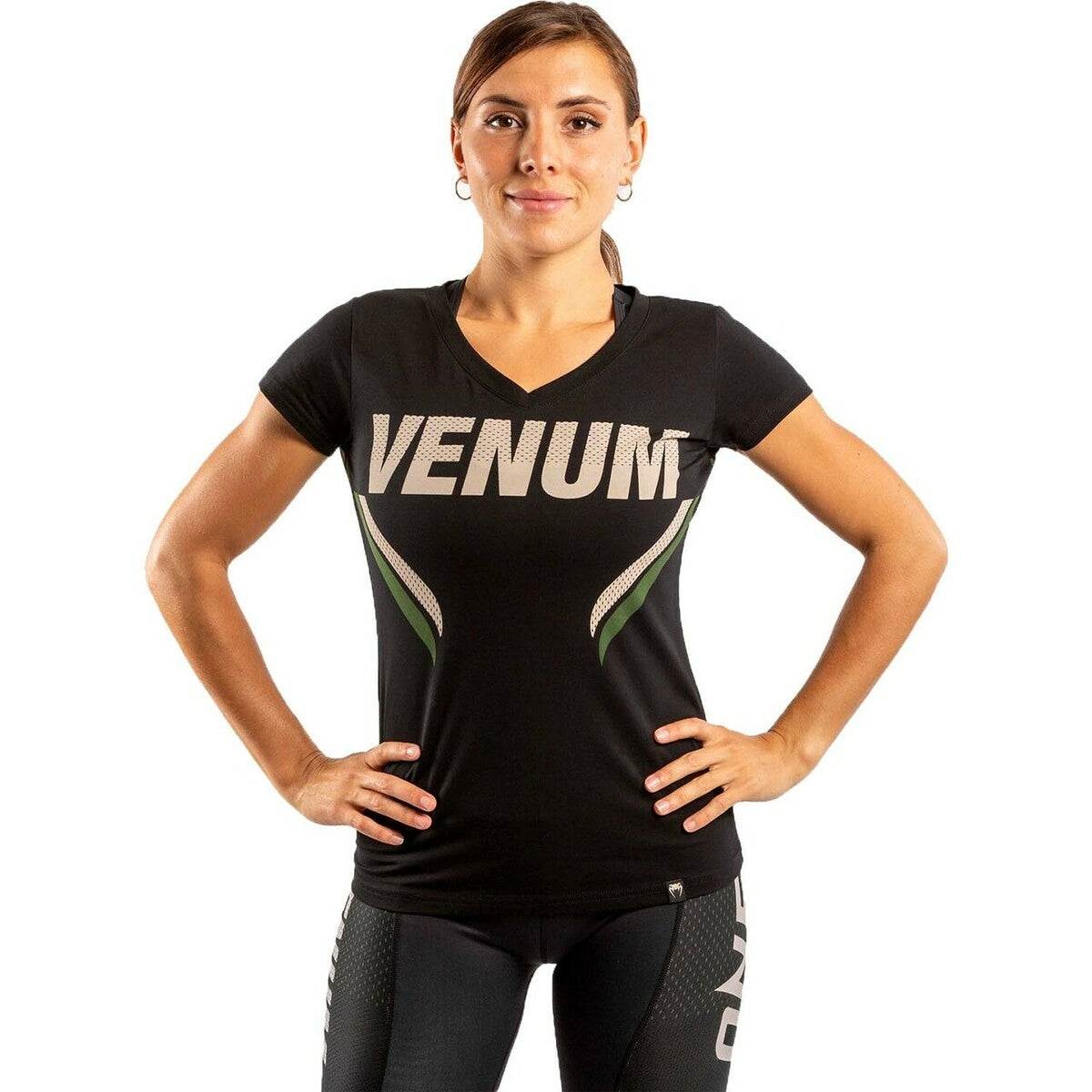 Venum Womens One FC Impact tričko Black/Khaki