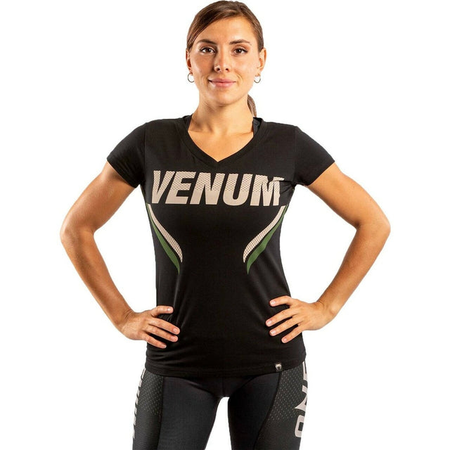 Venum Womens One FC Impact T-Shirt Black/Khaki