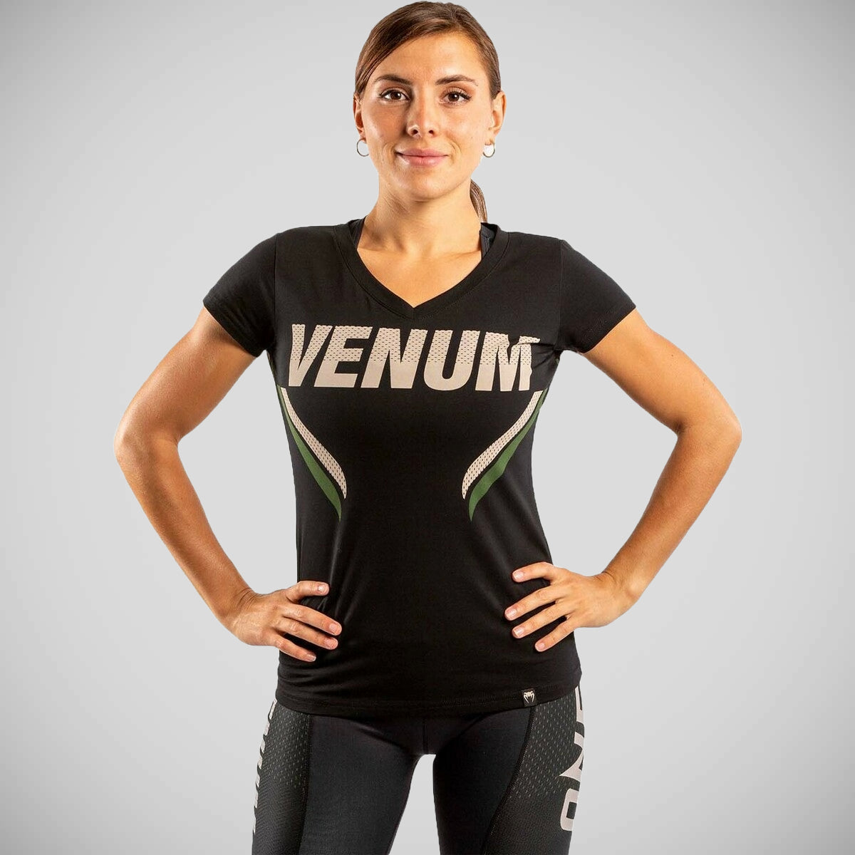 Venum Womens One FC Impact tričko Black/Khaki