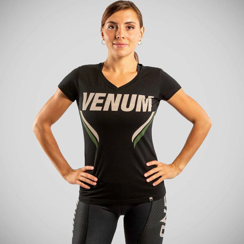 Venum Womens One FC Impact T-Shirt Black/Khaki