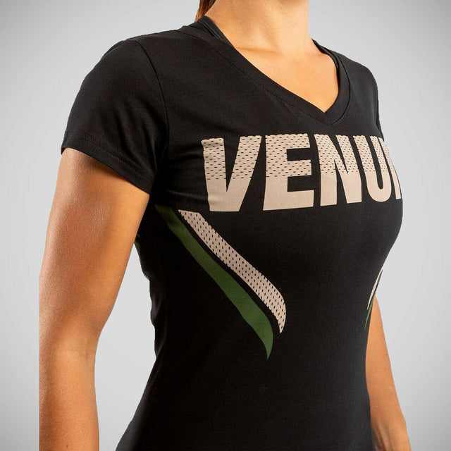 Venum Womens One FC Impact T-Shirt Black/Khaki