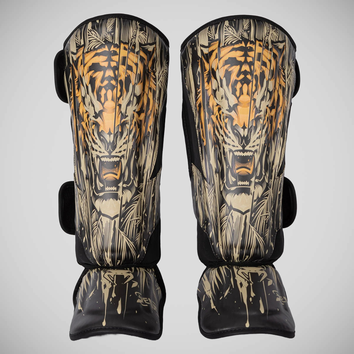 Venum Tiger Kids Shin Guards Noir / Orange