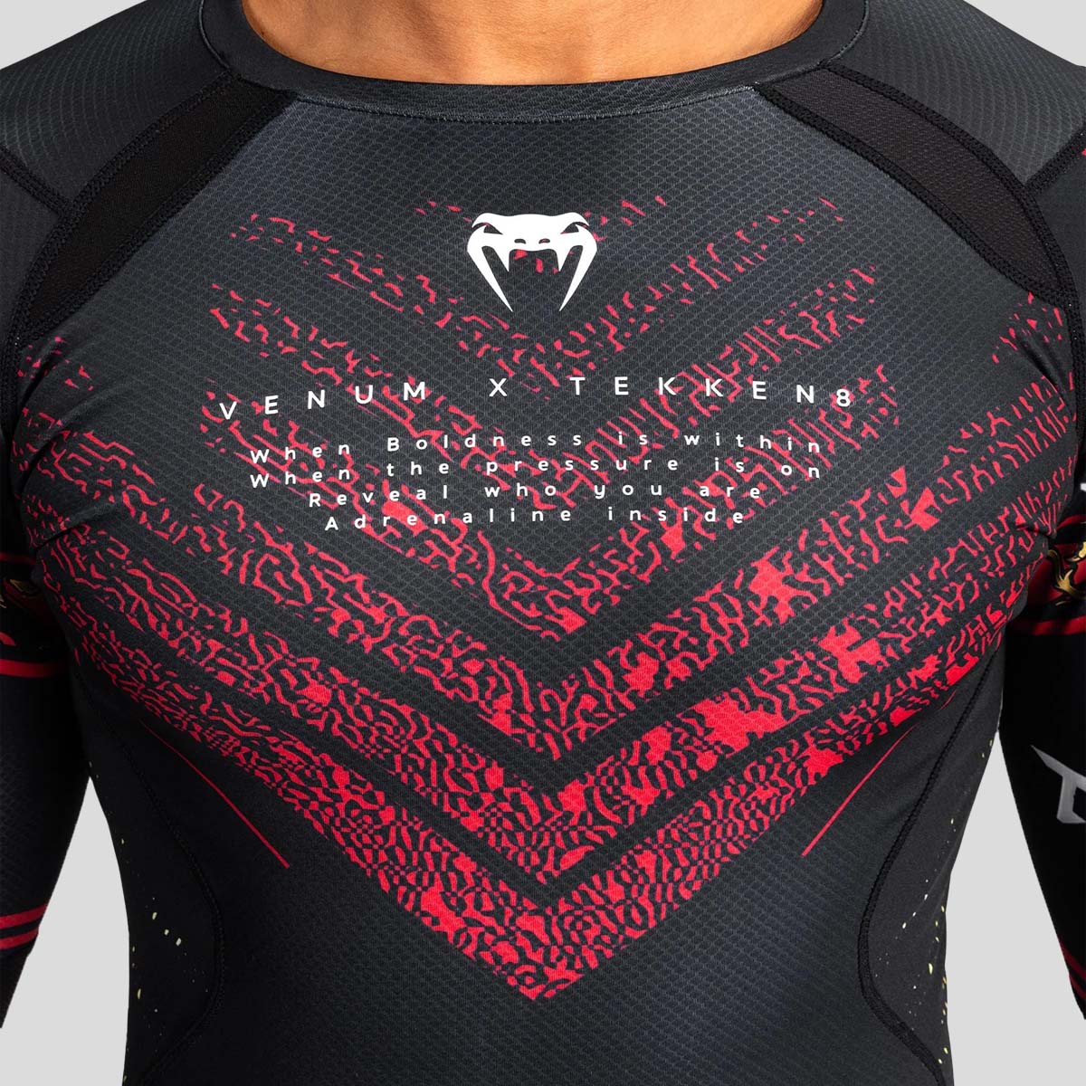 Venum x Tekken 8 Marshall Law Rash Guard Black/Gold from Made4Fighters