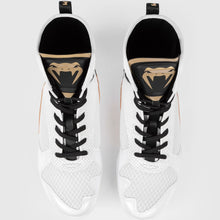 White/Black/Gold Venum Elite Boxing Shoes