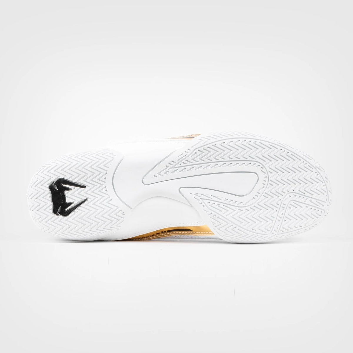 White/Black/Gold Venum Elite Boxing Shoes   