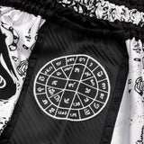 8 Weapons Sak yant tigers carbon muay thai Shorts weiß