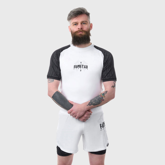 Fumetsu Berserker Dual Layer Fight Shorts White/Black