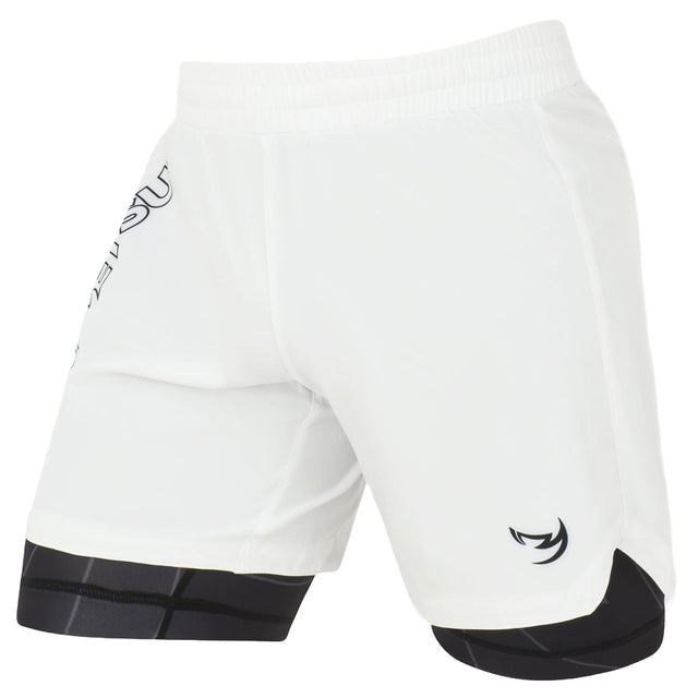 Fumetsu Icon Womens Dual Layer Fight Shorts White/Black