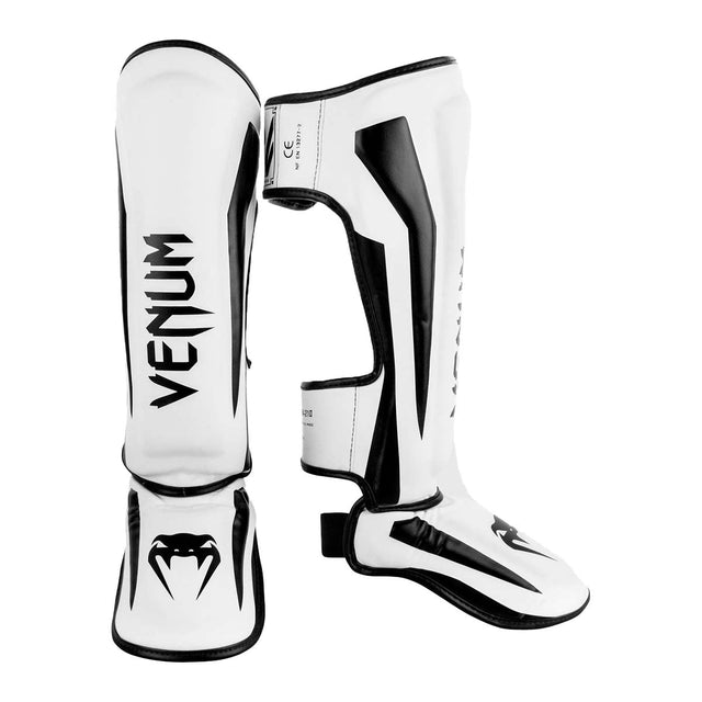 Venum Elite Shin Guards White/Black