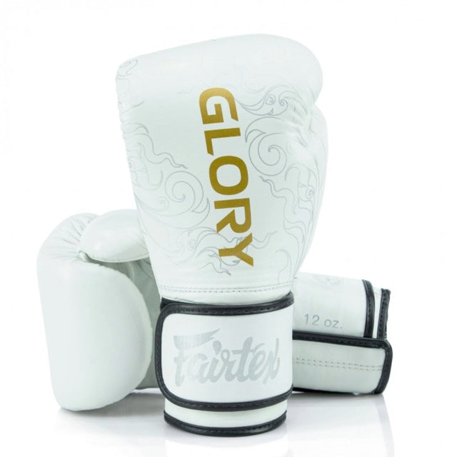 Fairtex BGVG3 X Glory Hook and Loop Fastening Boxing Gloves White