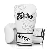 Fairtex X MTGP kanca ve döngü sabitleme boks eldivenleri beyaz