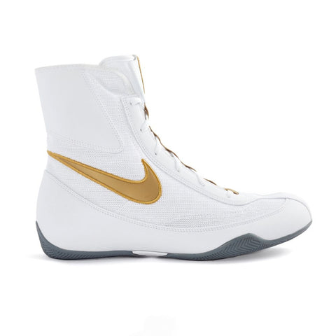 White/Gold Nike Machomai 2 Boxing Boots