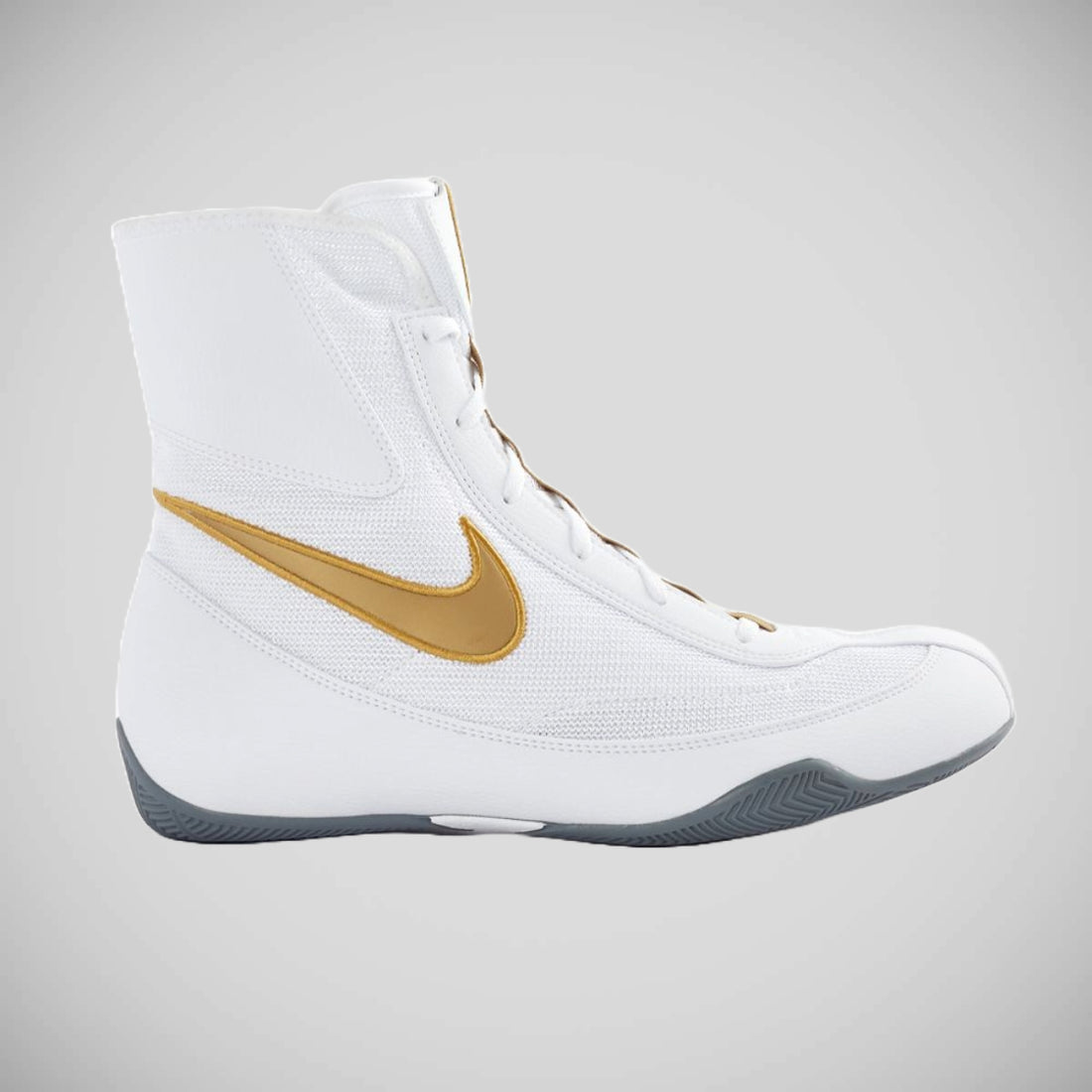 White/Gold Nike Machomai 2 Boxing Boots from Made4Fighters