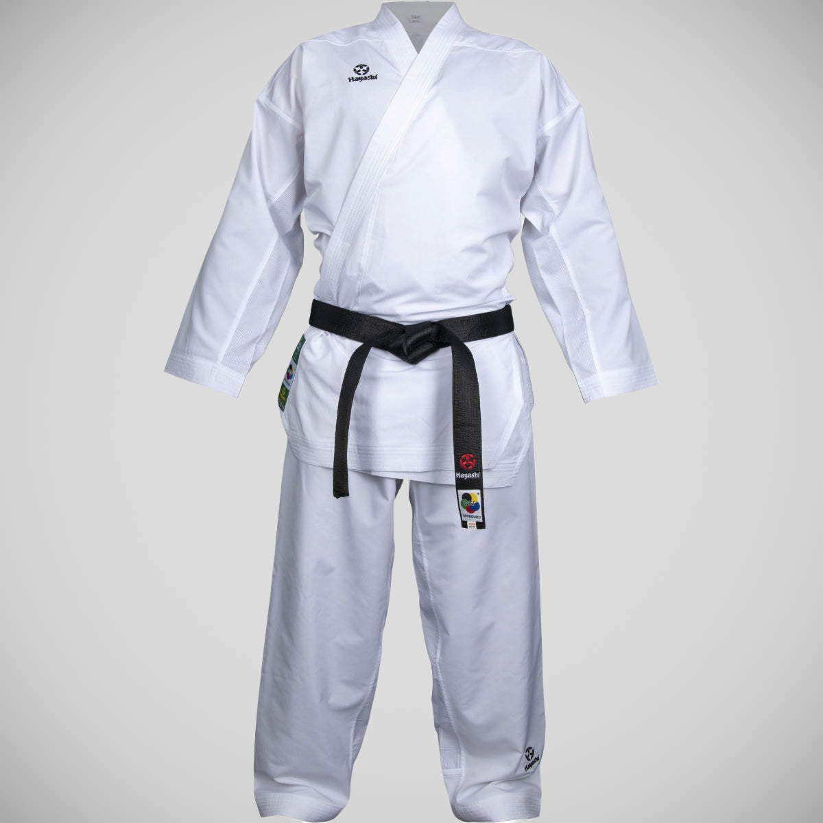 Hayashi Premium WKF aprovou Kumite Green Karate Gi White/White