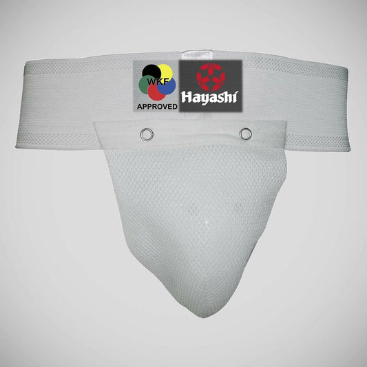 Hayashi WKF Approved Kids Groin Guard White