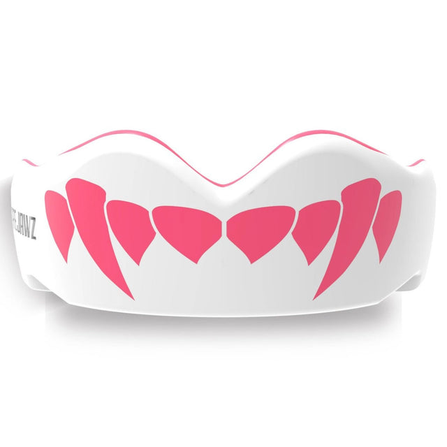 SafeJawz Extro Pink Fangs Mouth Guard White/Pink