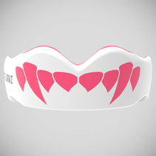 White/Pink SafeJawz Extro Pink Fangs Mouth Guard