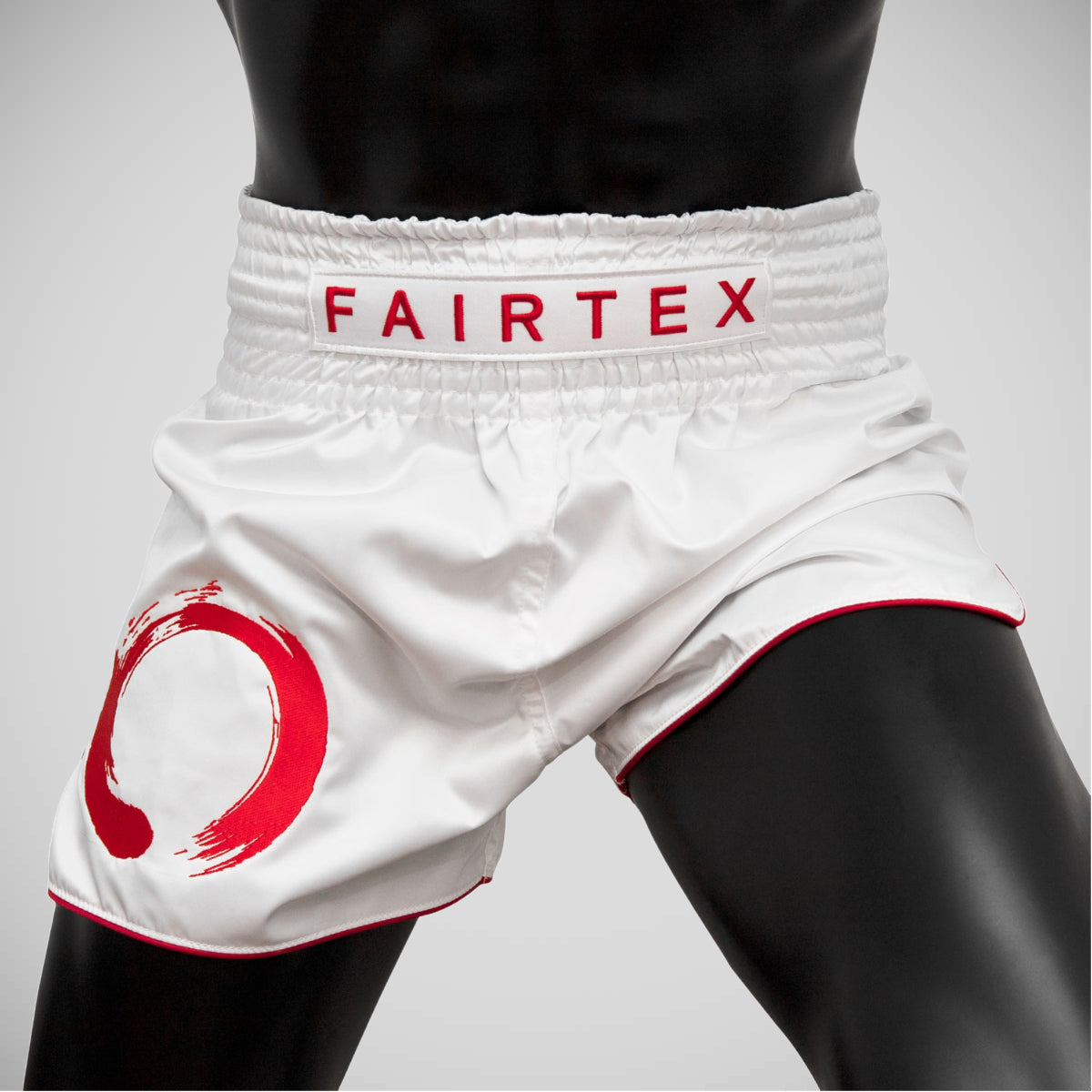 White/Red Fairtex BS1918 Enso Muay Thai Shorts