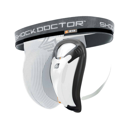 White Shock Doctor Youth Core Supporter with BioFlex Cup