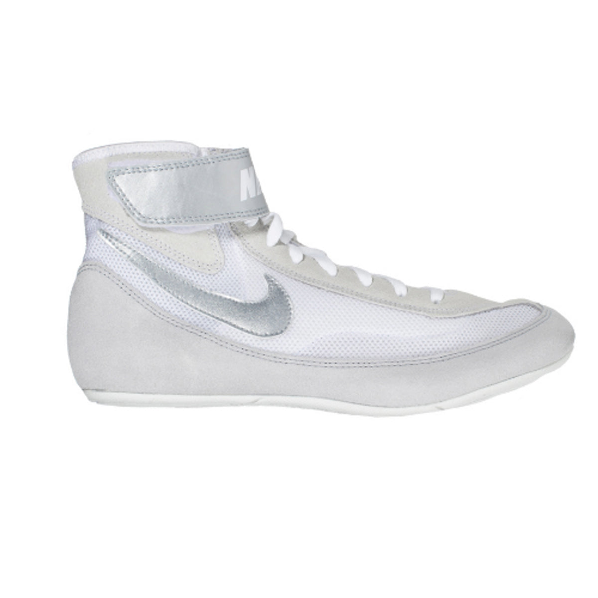 White/Silver Nike Speedsweep VII Wrestling Boots from Made4Fighters