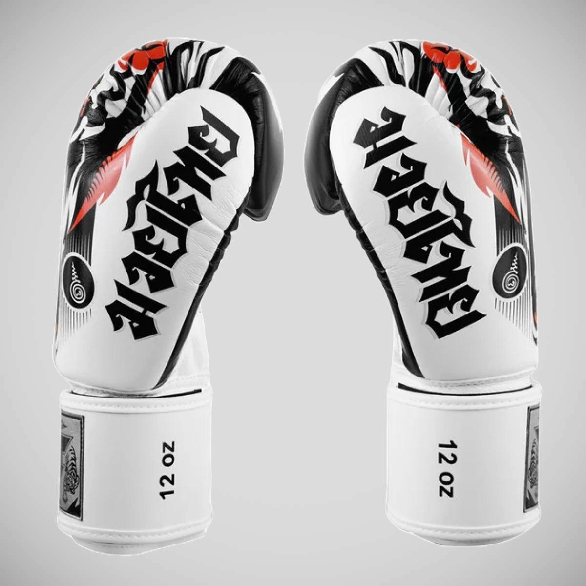 Rękawice bokserskie TUFF Sport White Tiger Muay Thai, białe