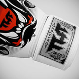 Rękawice bokserskie TUFF Sport White Tiger Muay Thai, białe