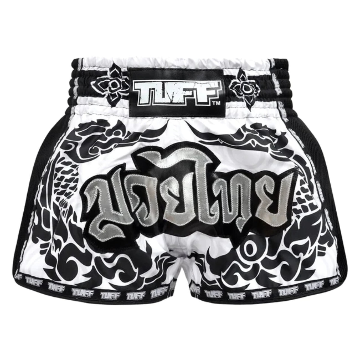 White TUFF Sport MRS201 Retro Style The Great Hongsa Muay Thai Shorts   