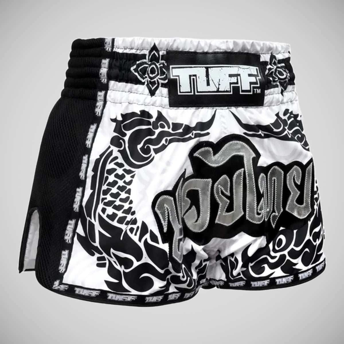 Tuff Sport MRS201 Retro -Stil die großen Hongsa Muay Thai Shorts Weiß