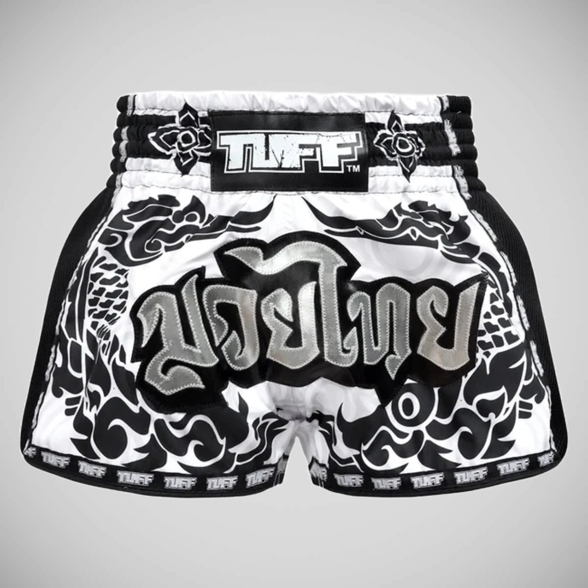 Tuff Sport MRS201 Retro -Stil die großen Hongsa Muay Thai Shorts Weiß