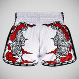 Tuff Sport MRS301 Retro -Stil Doppel Tiger Muay Thai Shorts Weiß