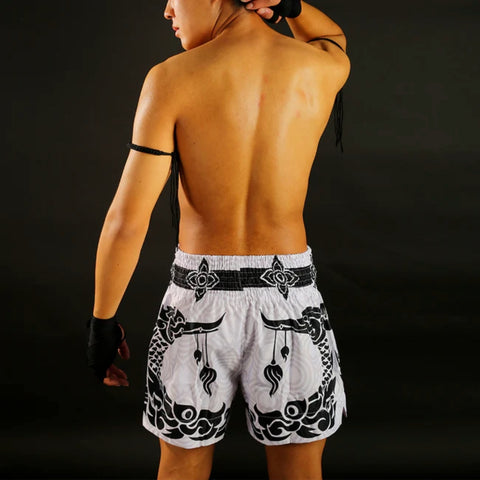 White TUFF Sport MS631 The Great Hongsa Muay Thai Shorts