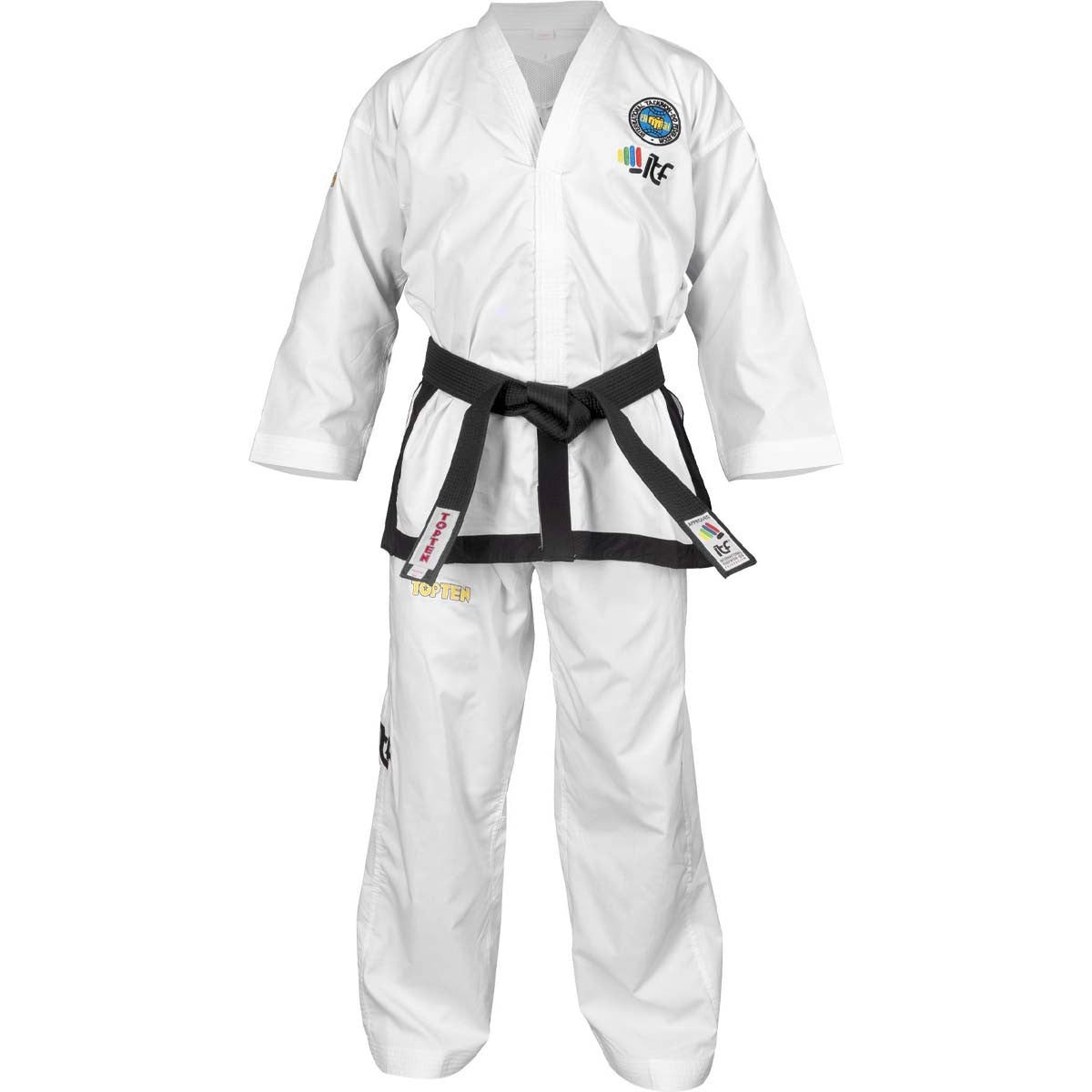 White Top Ten ITF Master Gold Edition Dobok   