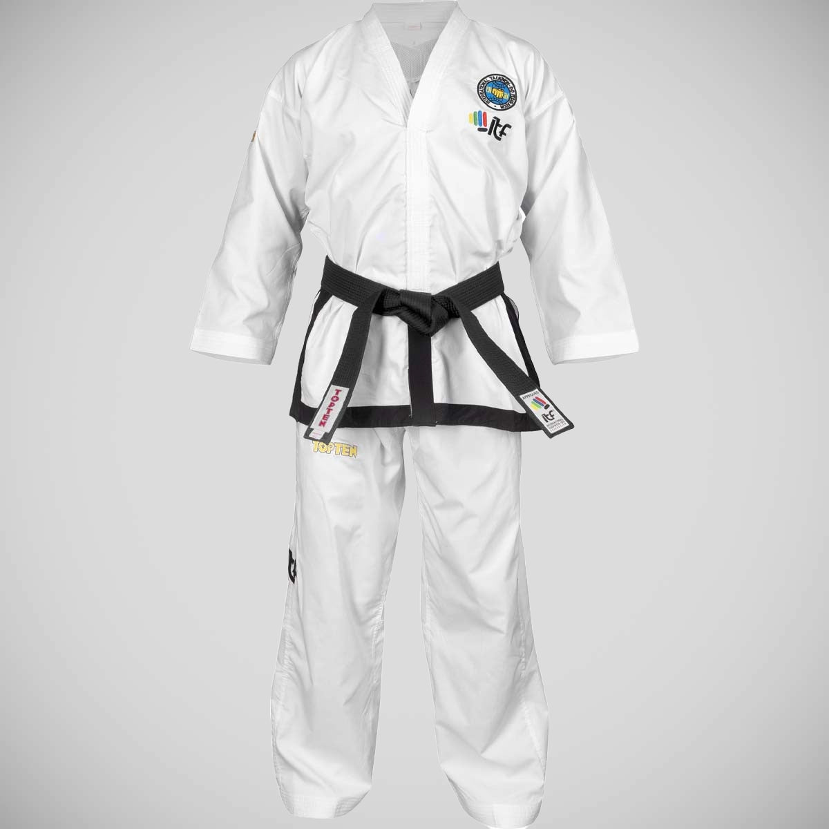 White Top Ten ITF Master Gold Edition Dobok   